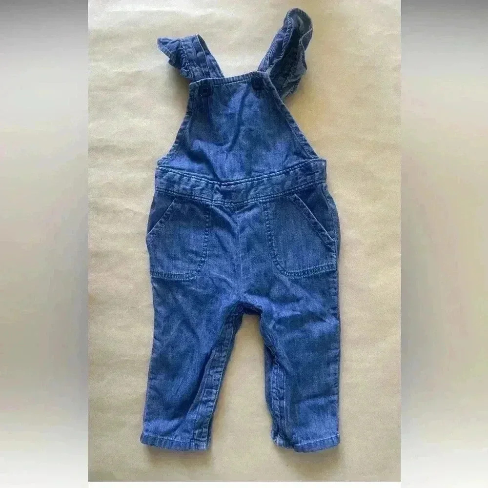 Zara 3-6Mo Chambray
Ruffled Overalls
